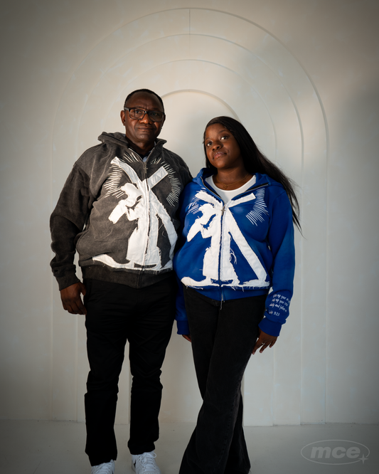 Marked By The Cross Zip-Up Hoodie - BLUE